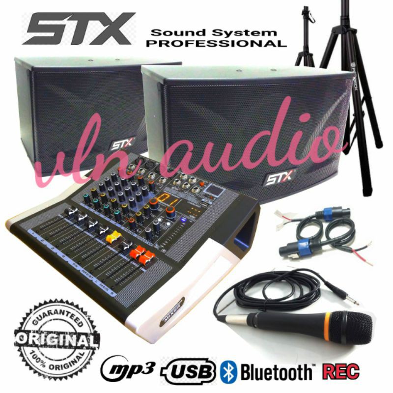 Paket Power Mixer STX dan Speaker 10 in STX dan Stand speaker