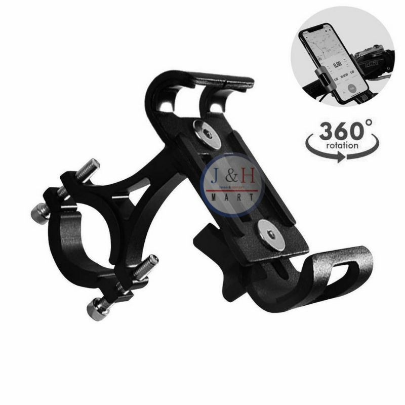 Holder HP Stang V2 Aluminium Bracket Dudukan Handphone Sepeda Motor Handle Bar Bike