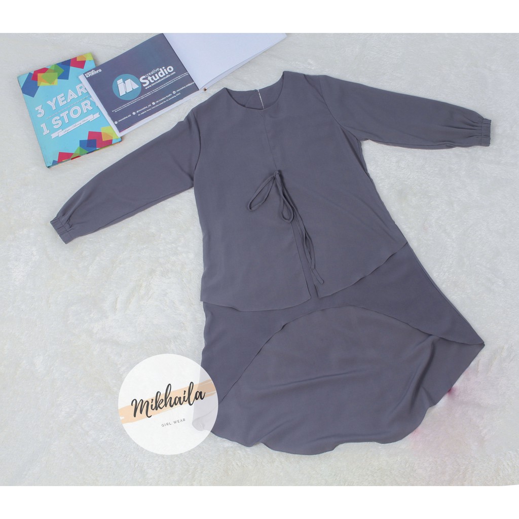 LUVENA TUNIK DRESS  TUNIK MUSLIM POLOS TALI MURAH WARNA JUMBO SIZE LINEN BALOTELI ZARA PEACH RAMI