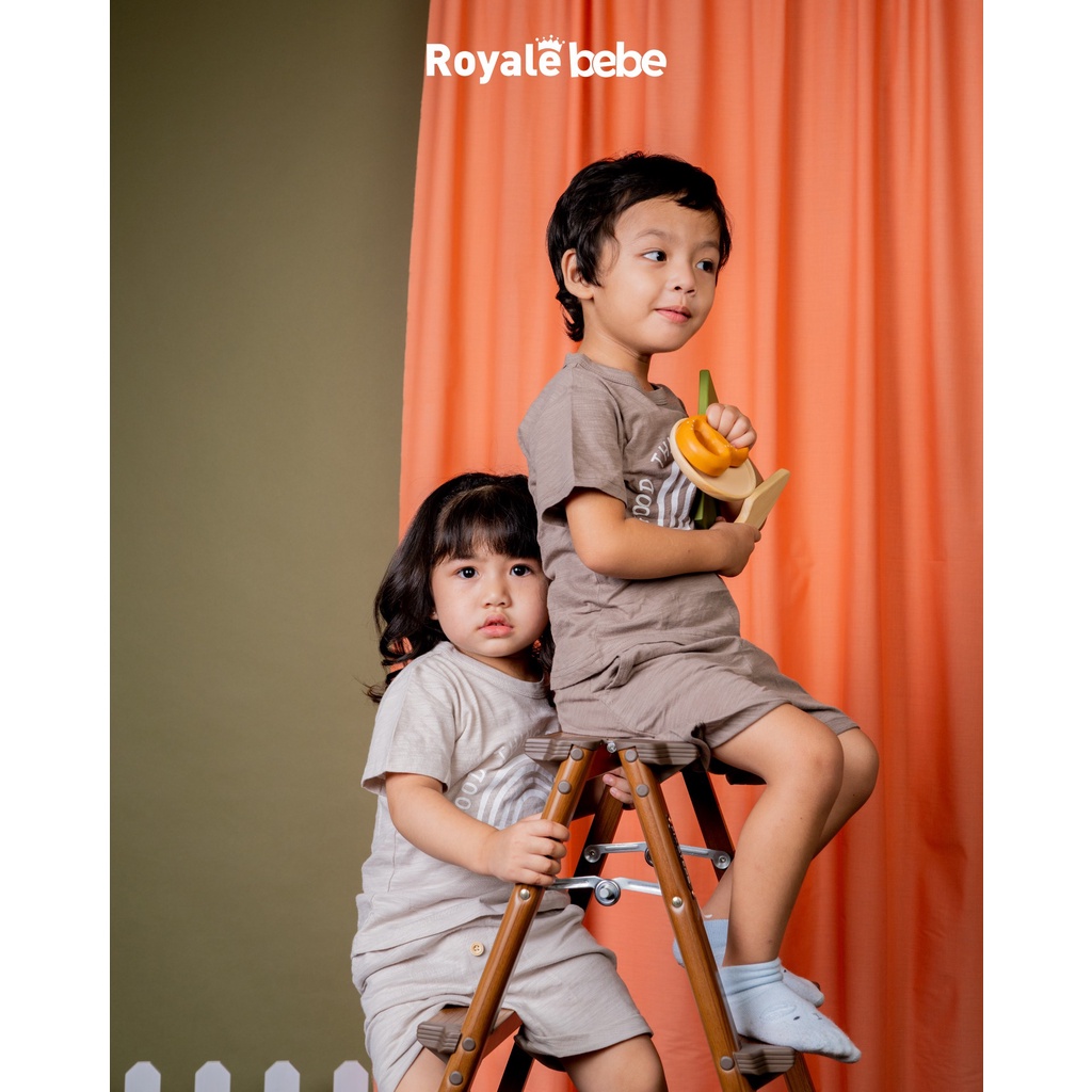 ROYALE BEBE BRIXTON SET - SETELAN ANAK BAJU PENDEK CELANA PENDEK SETELAN BAJU ANAK 1 - 3 TAHUN