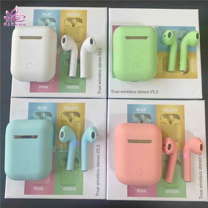 HEADSET / HANDSFREE i12 MACARON / MACARON MATE COLOR HIFI EXTRA BASS