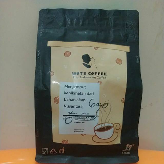 

WOTE COFFEE Biji / Bubuk Kopi Arabica Gayo 200 Gram