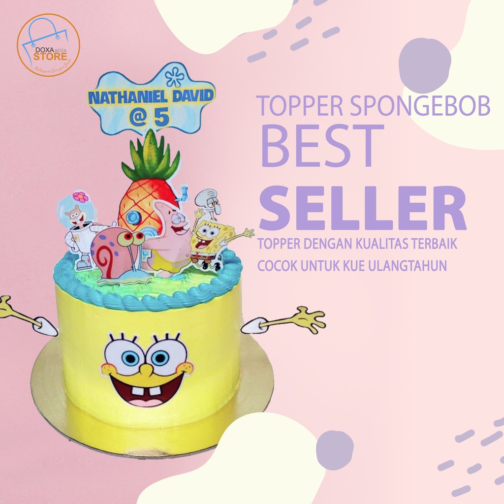 Topper Cake Happy Birthday Costum SPONGEBOB 03