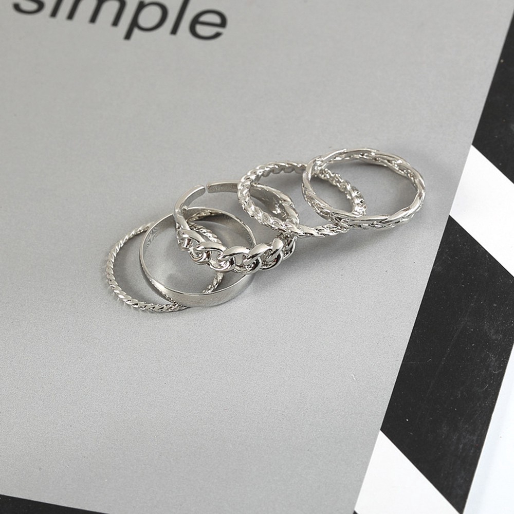 【COD Tangding】5pcs/set BTS Kim Tae Hyung Same Style Rings Korea Fashion Jewellery Decor