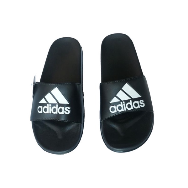 SANDAL SELOP ADID4S - Sendal Pria Wanita - Slop Karet - Harga Paling Murah - Warna Hitam Bet Putih