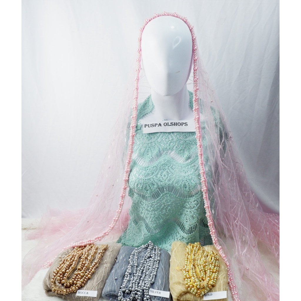 VEIL  MUTIARA SLAYER  PENGANTIN MOTIF ALL VARIAN COLOUR-2