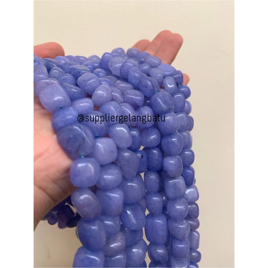 manik Batu alam soft purple agate Beads 12 x 10mm bahan gelang kalung