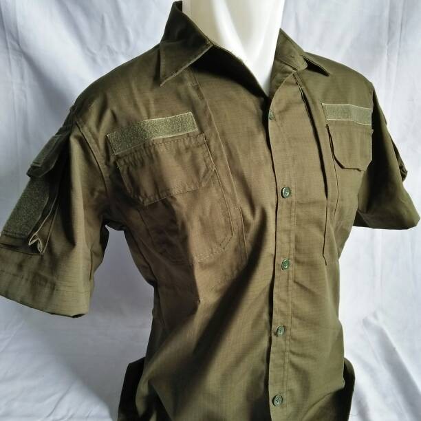 kemeja pendek/short sleeve helicon/tactical ijo army ripstop cotton