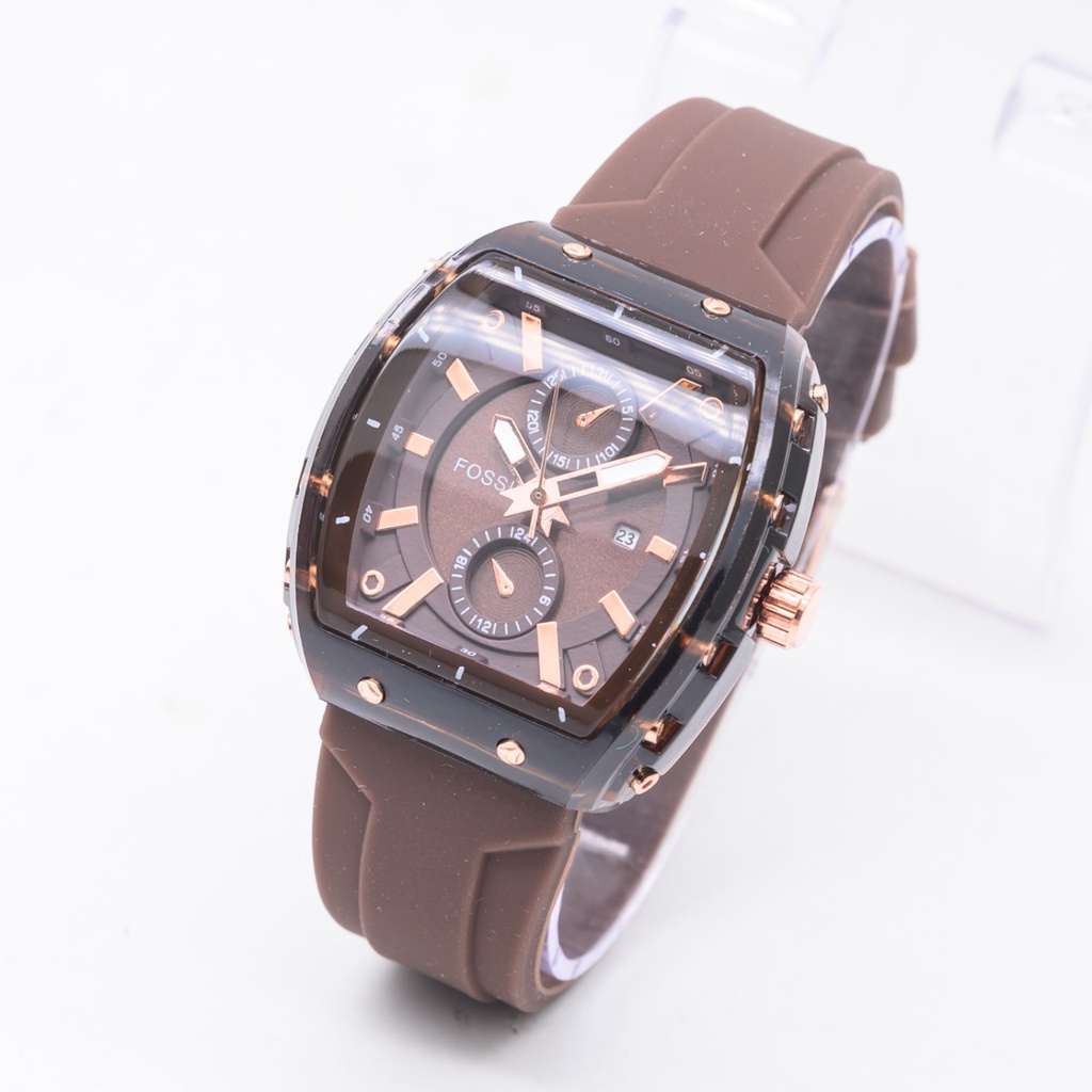 BEST SELLER JAM TANGAN PRIA WANITA FS R50 TALI RUBBER CHRONO HIASAN TANGGAL AKTIF DM 3.6CM FREE BOX &amp; BATERAI || JAM TANGAN FASHION WANITA JAM TANGAN CEWEK MURAH