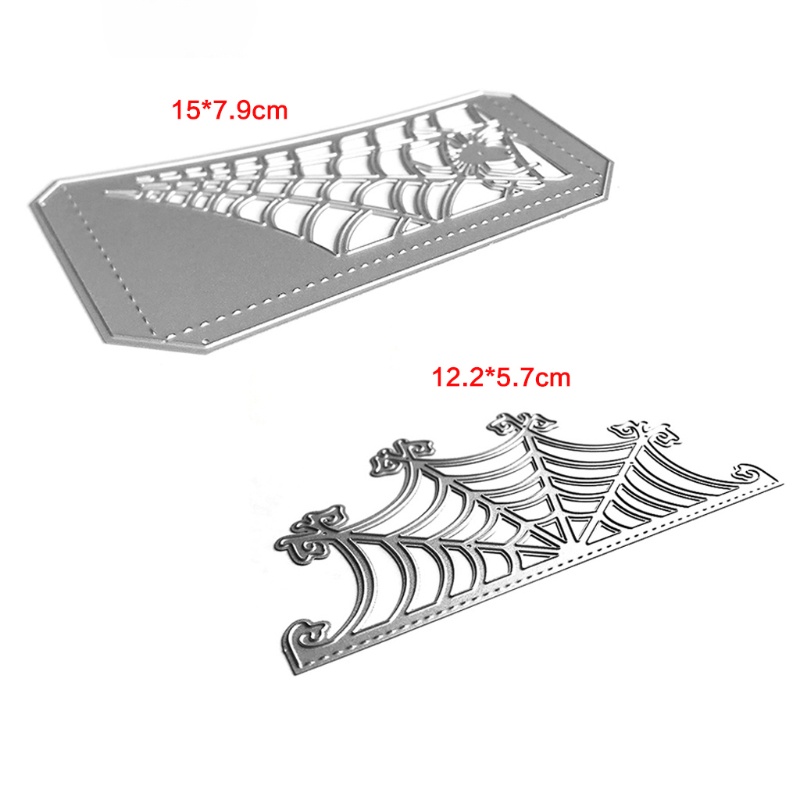 Cetakan Stensil Cutting Dies Motif Sarang Laba-Laba Halloween Bahan Metal Untuk Scrapbook / Craft DIY