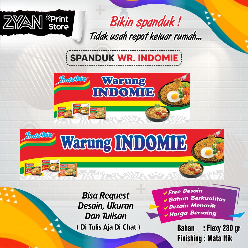 SPANDUK BANNER WARUNG INDOMIE