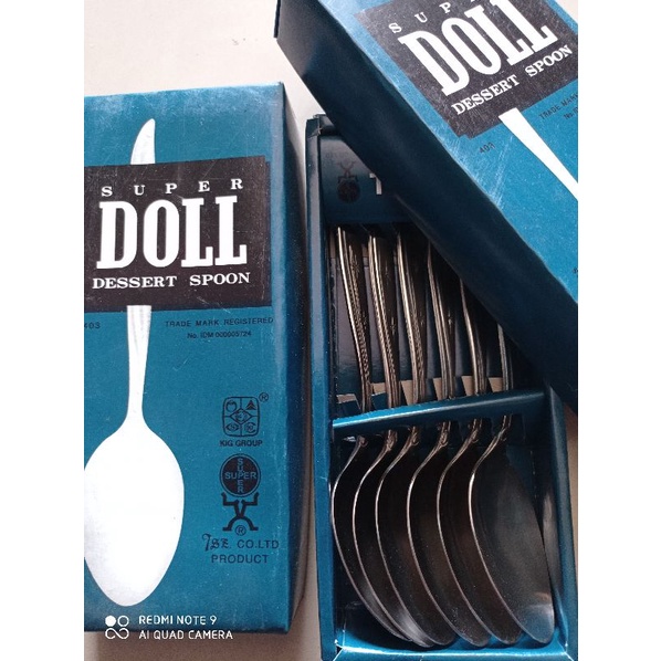 sendok makan stainless steel doll isi 6 asli / sendok super doll