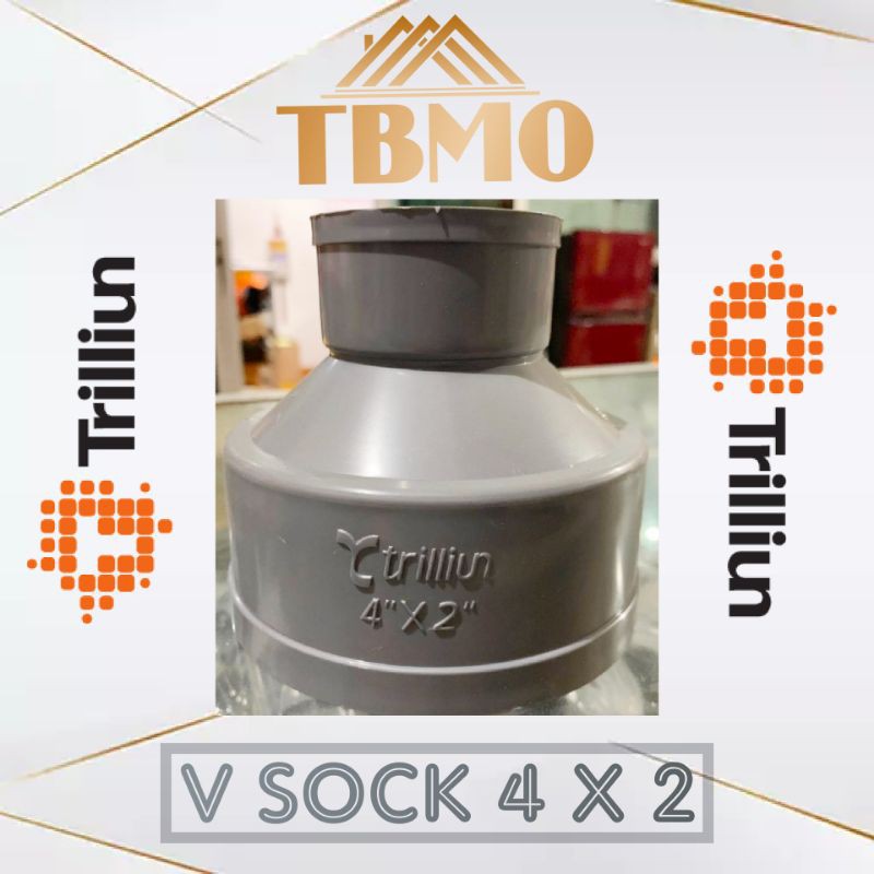 V Sock 4 x 2 inch Trilliun - Reducer Sock / Verloop Sock / Sambungan Pipa PVC