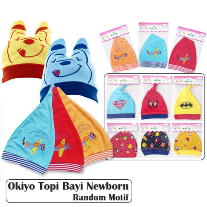 Topi Bayi Newborn Okiyo Motif Lucu