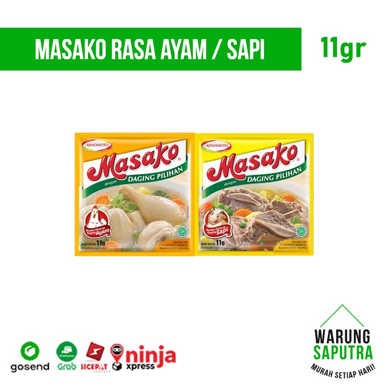 

Penyedap Rasa Masako Ayam dan Sapi Sachet Bandung 11g