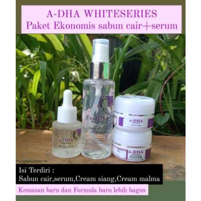 Adha white series Paket  Ekonomis sabun cair Normal+Serum