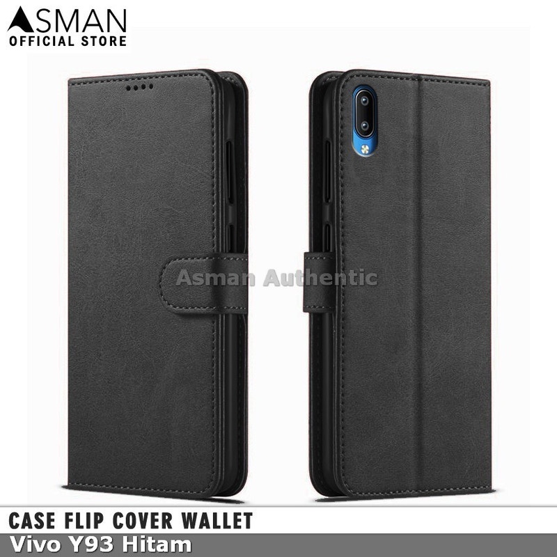 Asman Case Vivo Y93 Leather Wallet Flip Cover Premium Edition