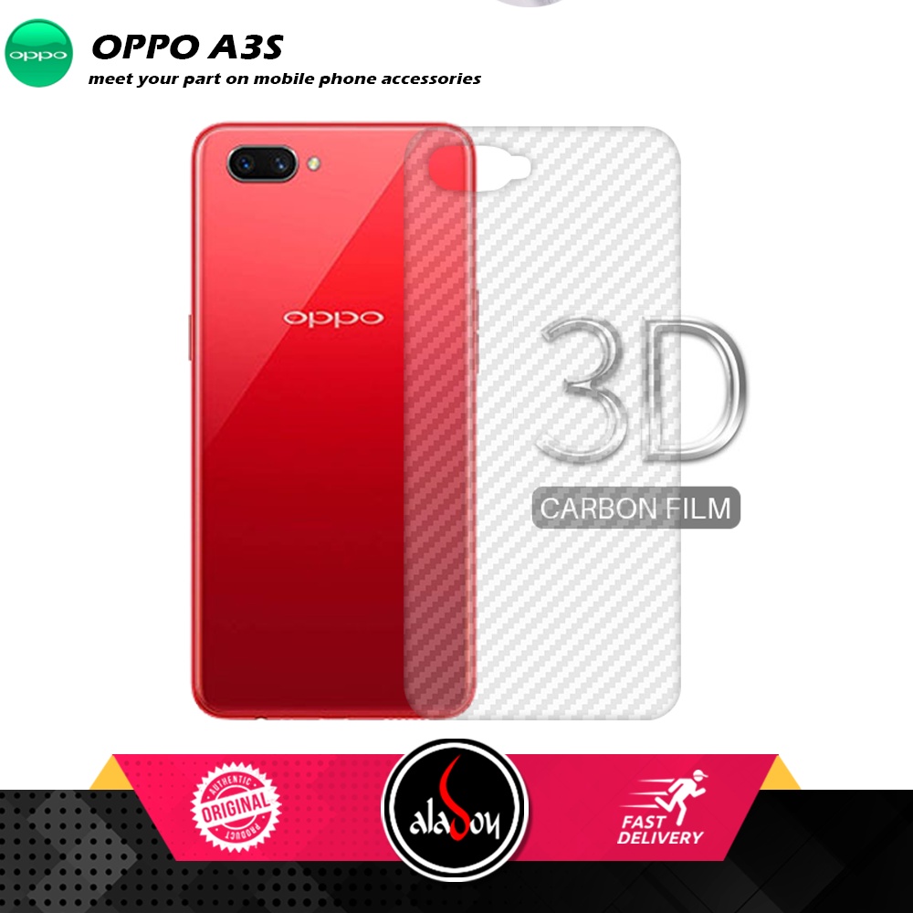 Case Oppo A5S Armor Fushion Transparent Casing + Tempered Glass Full Layar dan Skin Carbon