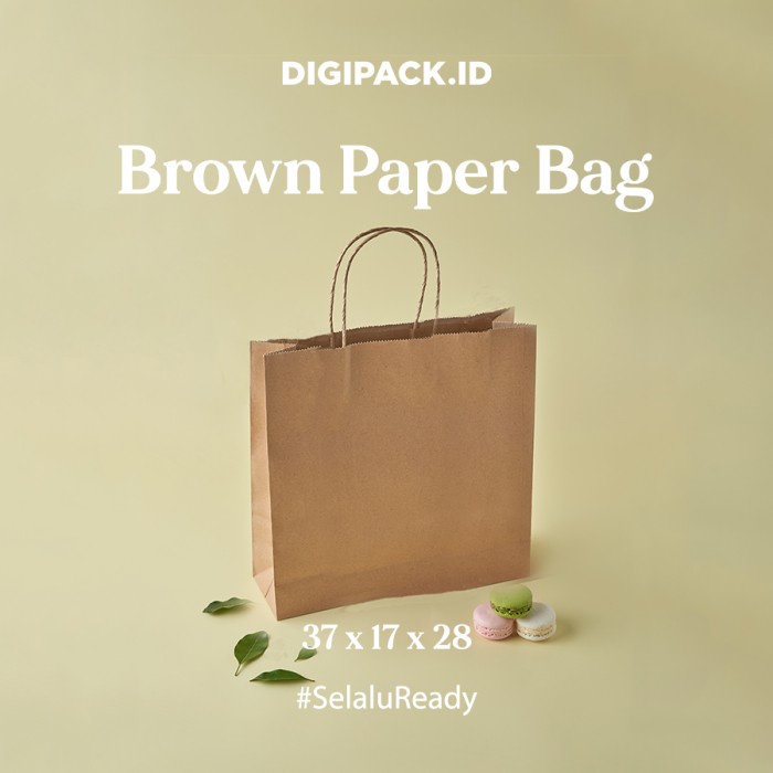 

✨ BISA COD ✨ [Digipack] Brown Paper Bag Tali 37 x 17 x 28 | Kantong Kertas
