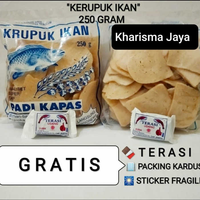 

PROMO Kerupuk Ikan Padi Kapas ukuran sedang 250gr Asli