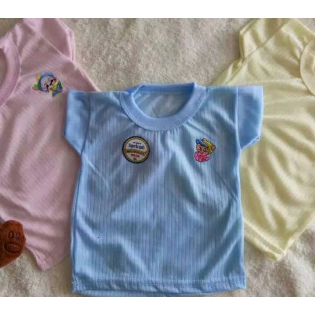Kaos oblong bayi warna polos Baju oblong bayi murah 6 pcs