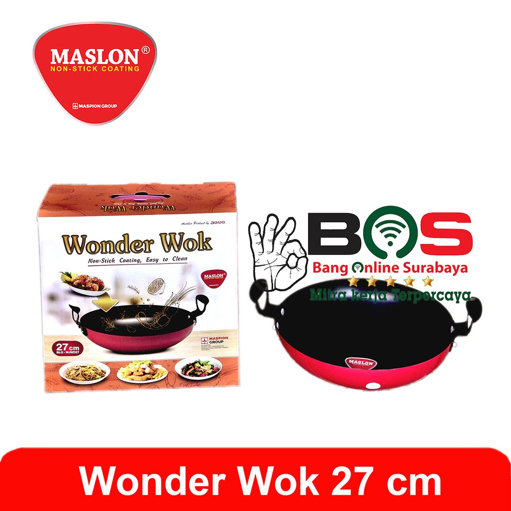 Panci Wajan Penggorengan Maspion Wonder Wok Panci Teflon Panci Anti Lengket 27 CM