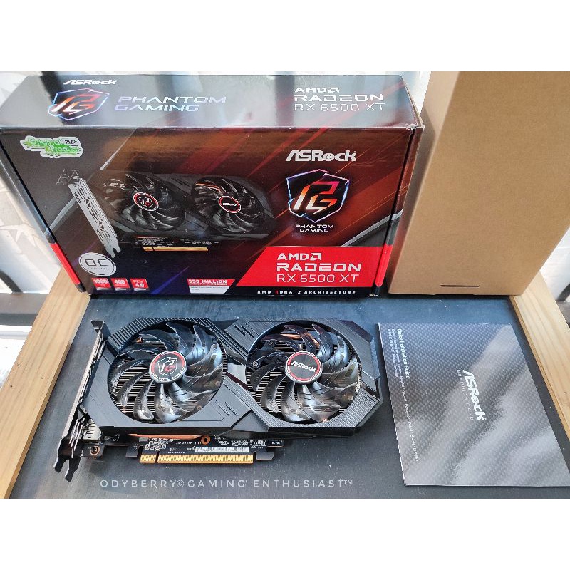 ASRock Radeon™ RX 6500 XT Phantom Gaming D OC 4GB GDDR6 Backplate eMD Expired Agustus 2024 BNOB