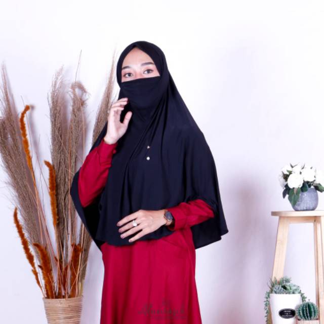 JIlbab Safety Mask Niqob Anti Corona / JILBAB INSTAN /  SYRIA / french khimar /Alantasik GR.8