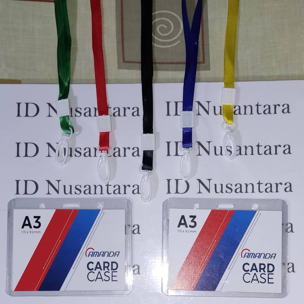 

Paket Tali Impor Kait Plastik 1 CM + ID Card Case A3