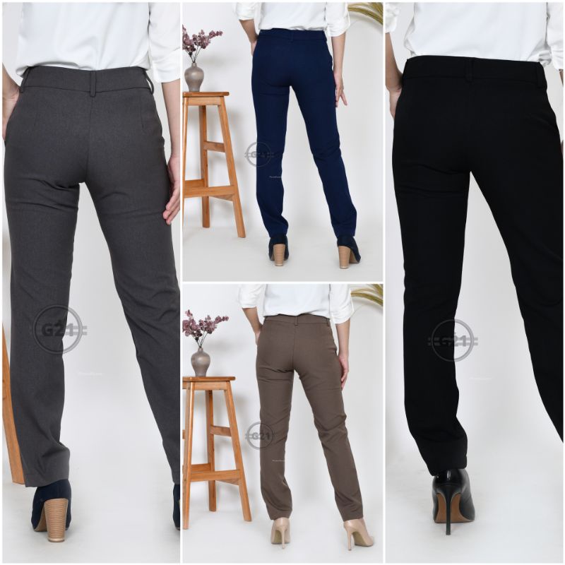 Celana Kerja Kantor Wanita Panjang Formal Bahan Dasar Hitam Model Slimfit High Quality Celana Hitam Wanita Celana Formal Wanita Celana Bahan Wanita Celana Dasar Wanita Celana Panjang Hitam Wanita