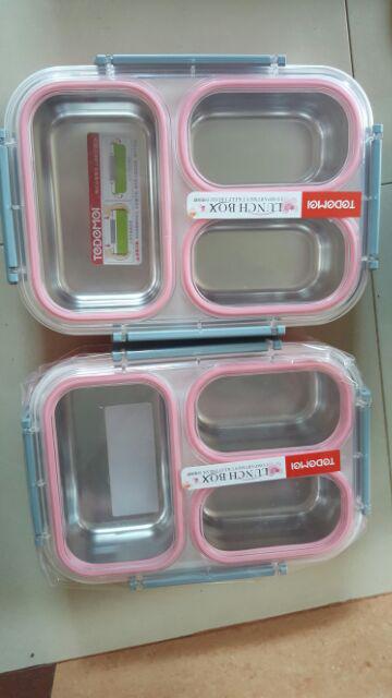 Lunchbox Tedemei 6540 Stainless Steel Sekat 3 / Kotak Makan Anti Tumpah Bocor Lunch Box