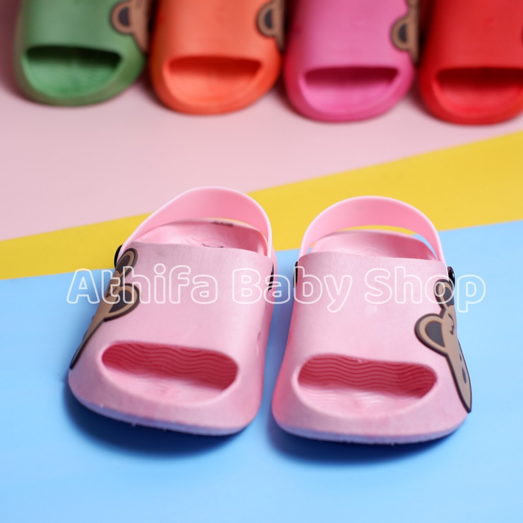 Sepatu Sandal Slop Gunung Anak Balita Bayi Perempuan Karakter Kelinci Beruang Laki Lelaki Cowok Cewe Usia 6 7 8 9 10 11 Bulan 1 2 3 4 5 6 7 Tahun Sendal Karet PCU Import -Laluna- 21337