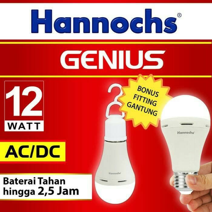 Lampu Led Emergency/Darurat/Cas/magic 12 watt Hannochs Genius