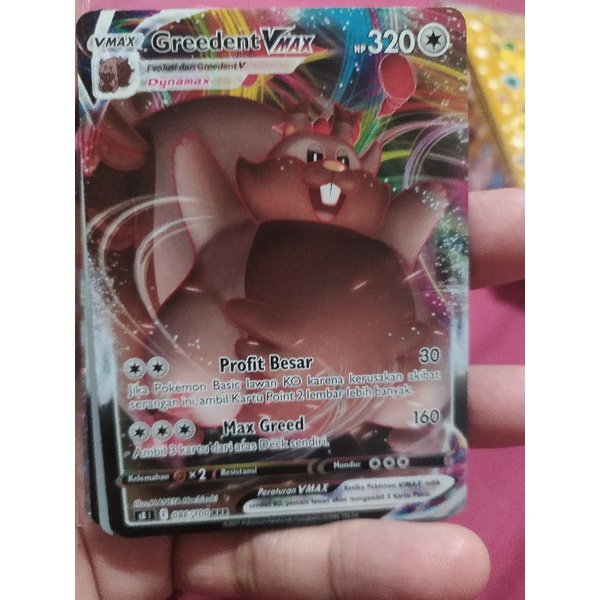 kartu pokemon bahasa Indonesia greedent vmax