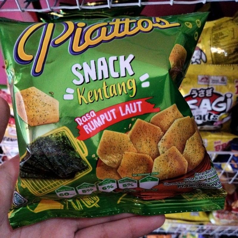 Piatos snack kentang Rasa rumput laut 10 gr
