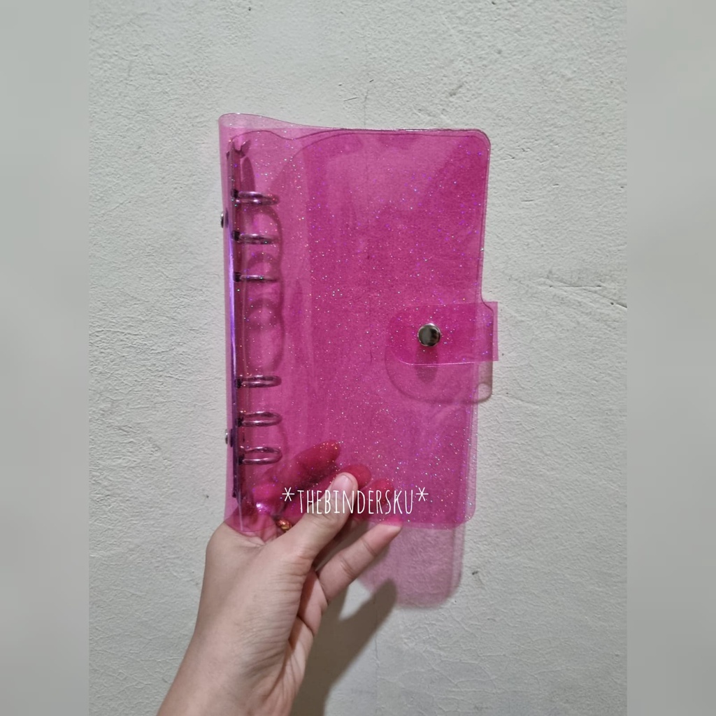 

BINDER 6 RING A6 TRANSPARAN WARNA WARNI GLITTER