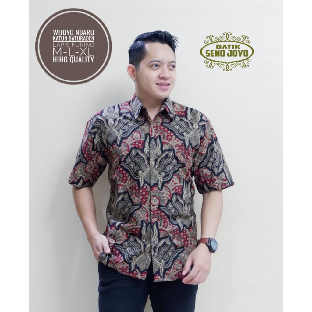WIJOYO NDARU / KEMEJA BATIK PRIA / LENGAN PENDEK  /13.3