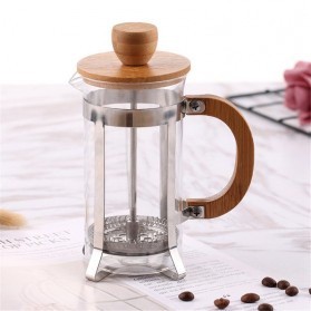 French Press Coffee Maker Pot Gagang Kayu 350 ml / Exclusive 600 ml