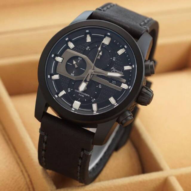 Jam tangan alexandre crhistie ac 6270 black original