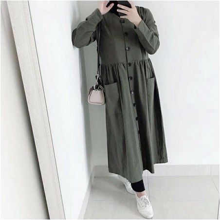 Setelan tunik muslim Dewasa jumbo Modern Kekinian Terbaru  lebaran 2023 Busui Bahan Moscrepe / Tunik