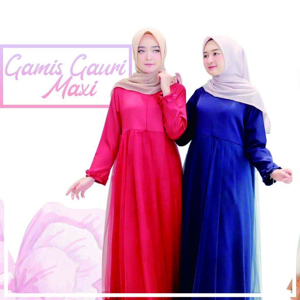 FASHION MUSLIM WANITA CEWEK GAMIS GAURI MAXI DRESS MUSLIM WANITA TERMURAH