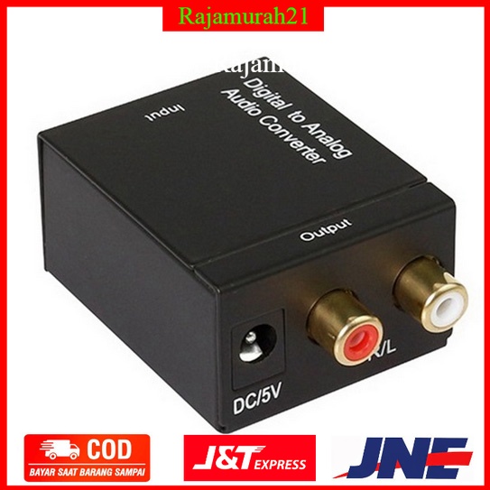 Konverter Audio DAC Digital to Analog Coaxial &amp; Toslink ke RCA - TC51800 - Black