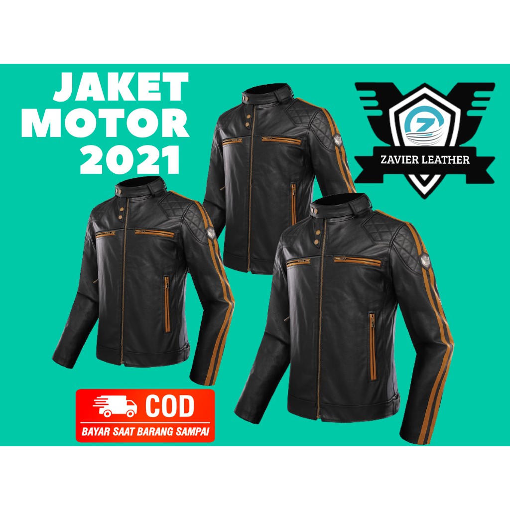 jaket motor pria jaket kulit pria jaket semi kulit