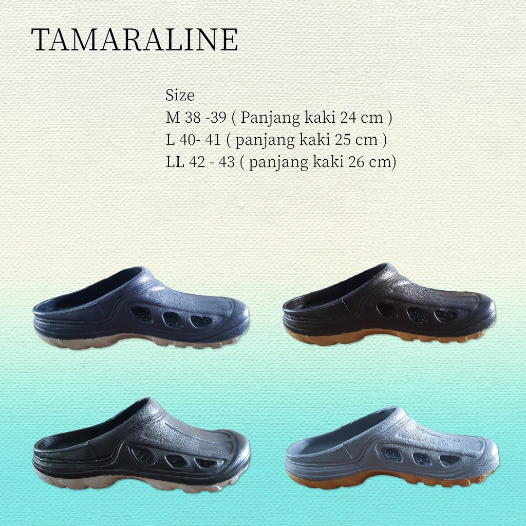 sepatu sandal selop karet pria tamara line size 38   43 bahan full karet   sandal selop karet pria  