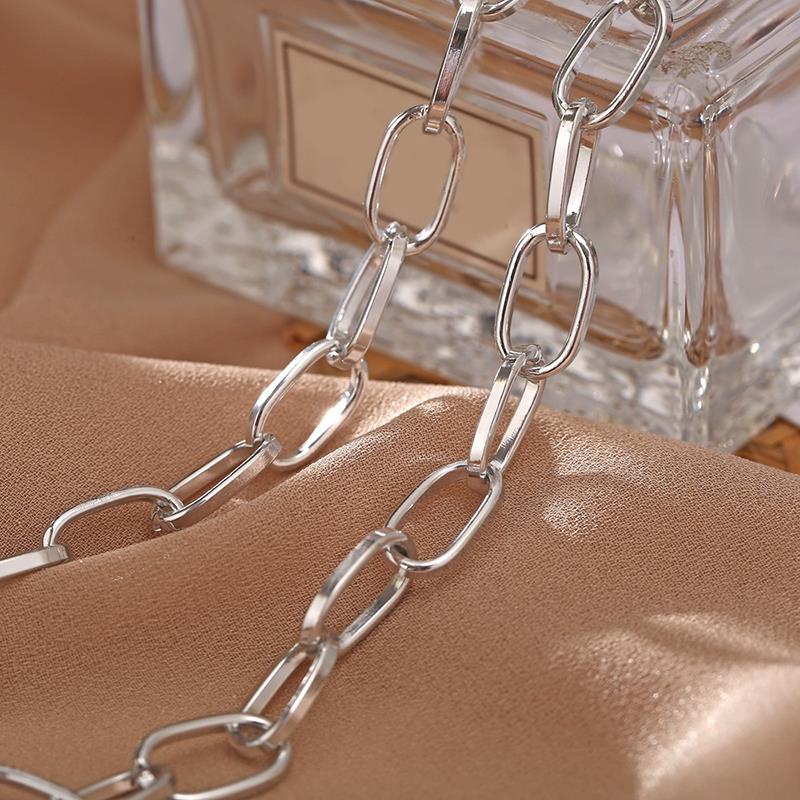Kalung Choker Rantai Tebal Liontin Geometris Gaya Punk Hip Hop Untuk Aksesoris Perhiasan Pesta