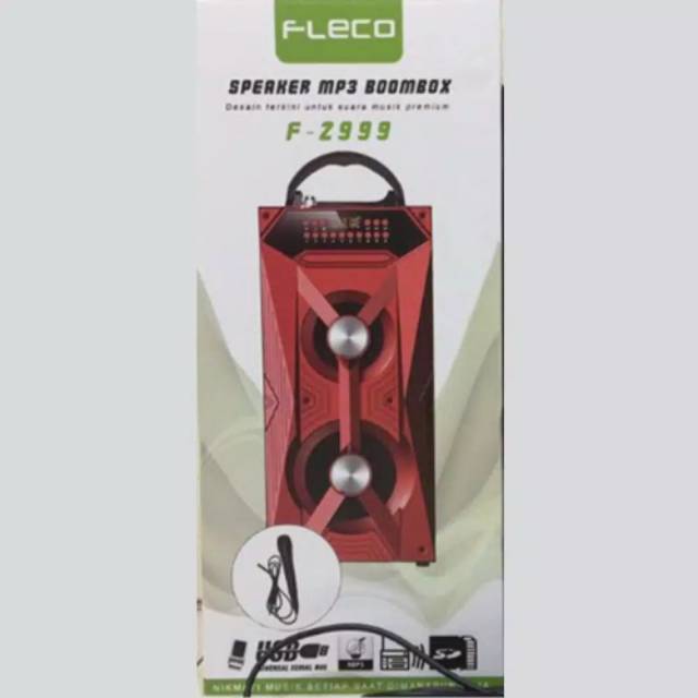 SPEAKER BLUETOOTH FLECO F2999/F8881 FREE MIC BOOMBOX KARAOKE RADIO FM/SALON AKTIF WIRELES MP3 USB