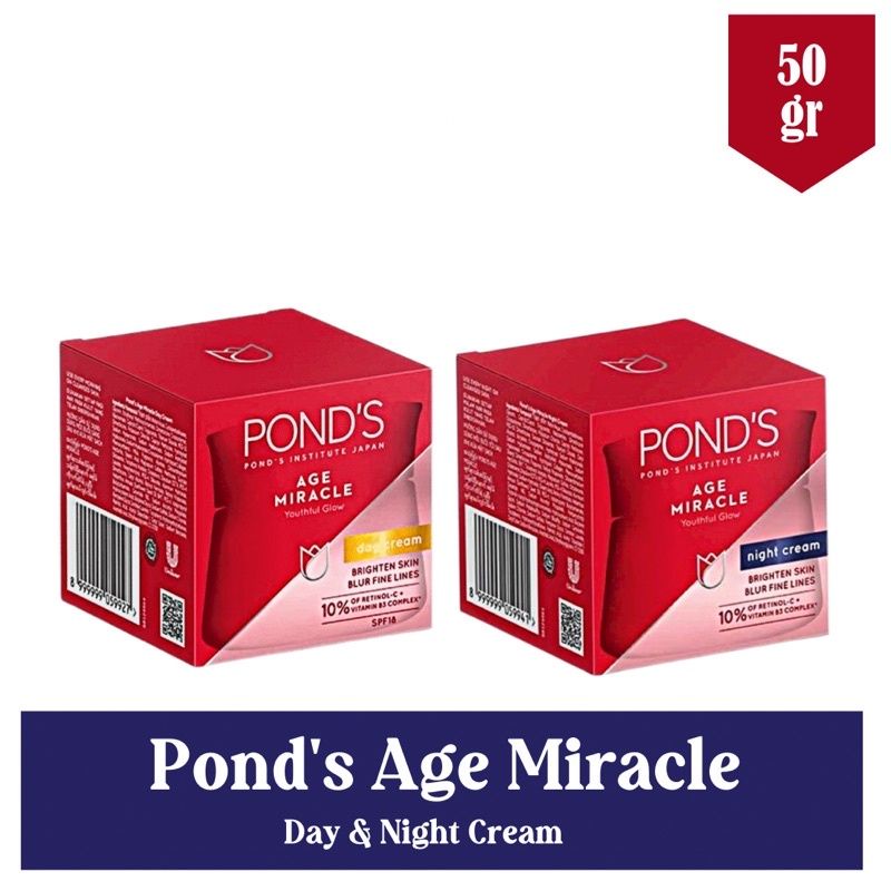 PONDS AGE MIRACLE DAY CREAM &amp; NIGHT CREAM 50G - AGE MIRACLE PONDS