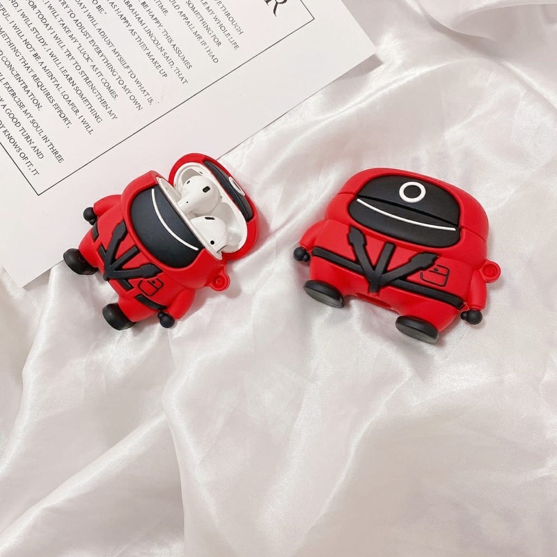 AIRPODS CASE AIRPODS MURAH MERAH KOREA SQUIDGAME TENTARA LUCU UNIK KARAKTER