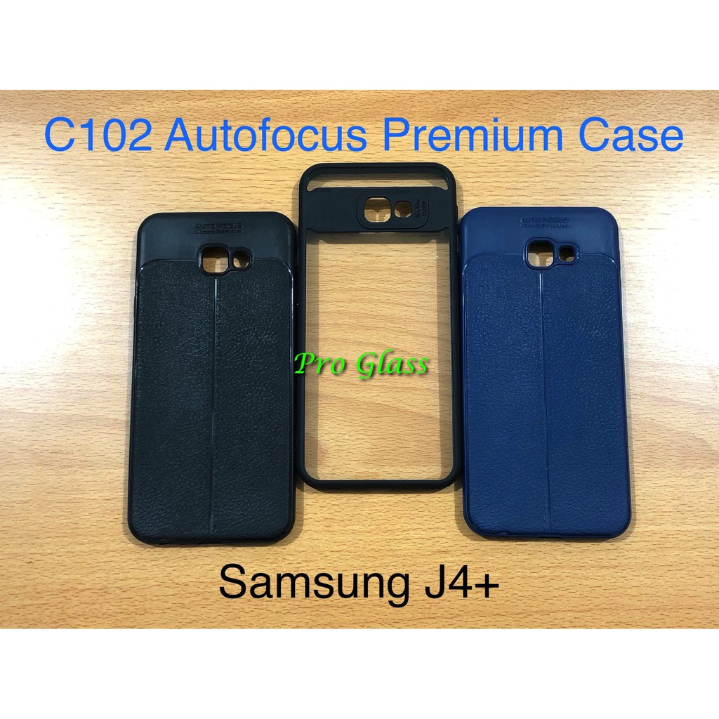 C102 Samsung J4+ J4 PLUS / J6+ J6 PLUS Auto Focus Case Premium TPU leather Silicon