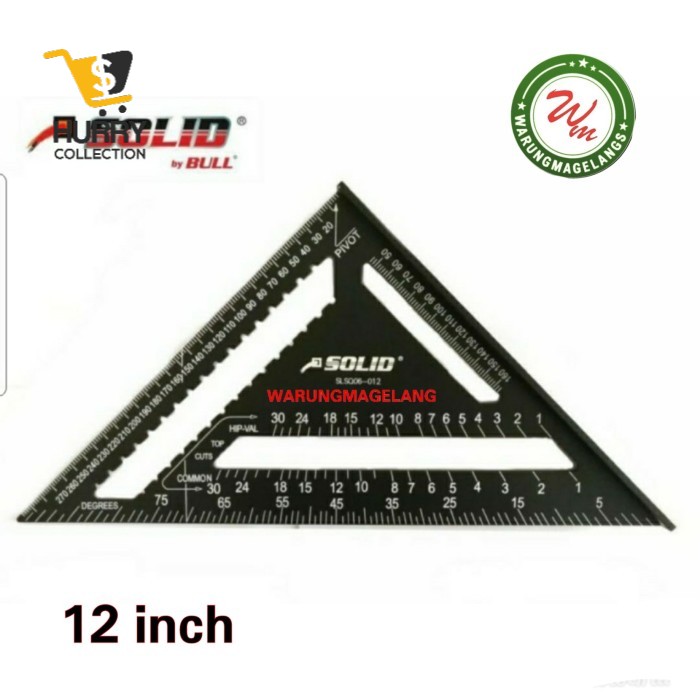 

PENGGARIS SIKU SEGITIGA ALUMUNIUM SPEED SQUARE 12 Inch Triangle Angle FREE ONGKIR